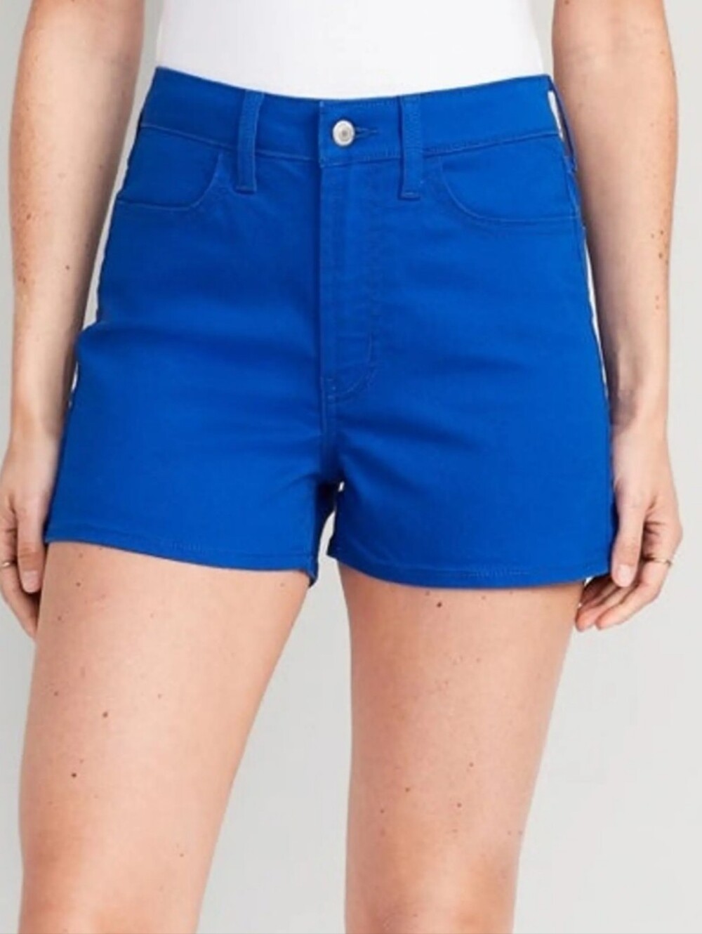 Old Navy Cobalt Blue Wow High Rise Cotton Blend Jean Shorts